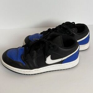 Air Jordan 1 Low Royal Blue Black White Sneakers Youth Size